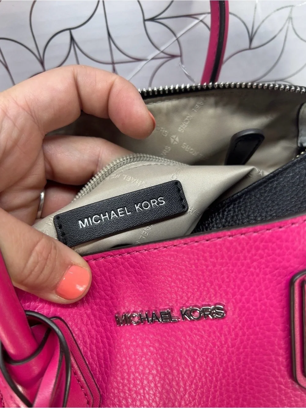 Michael Kors Mercer Medium Color-Block Belted Satchel! Preowned!